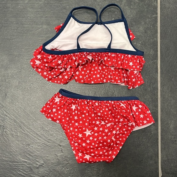 Crazy 8 Girls Two Piece Bikini Bathing Suit red white & blue stars 18-24m - Picture 3 of 6